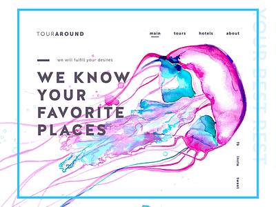 TOURAROUND around clean design favourite landing page places tour tours ui ux web
