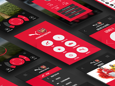 Puma Gunners advertising android black commercial design game ios puma red screens ui ux