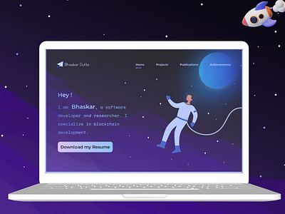 Portfolio astronaut blockchain developer website developer website gradient landing page portfolio space space based portfolio space boy space illustration space ui space website spaceship ui website website mockup