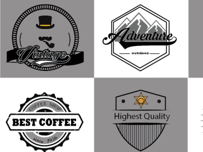 Modern Badge Logos app branding design graphic design icon illust illustration logo typography vector