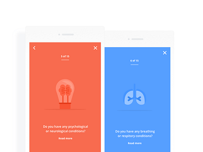 Health Survey app color design illustration mobile modal onboarding product design