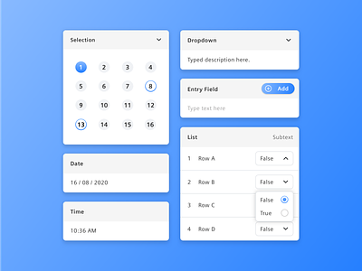 Exploring fields by staying inside blue calendar date dropdown entry entry field false fields list numbers row selection set system system design text time true ui ux