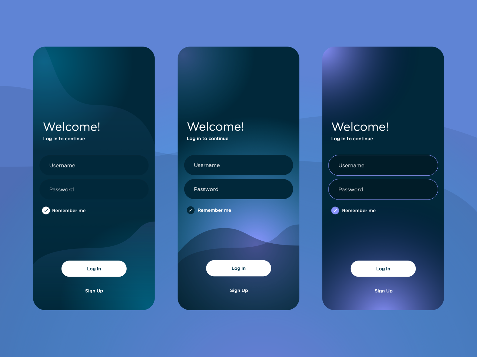 Log In App UI by Rachel Keenan on Dribbble