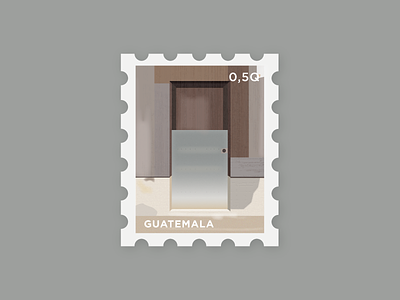 La Puerta 24 brown door guatemala illustration illustrator postage puerta series stamp texture wood