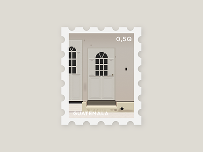 La Puerta 26 cream door guatemala illustration international portal postage puerta stamp tiny white