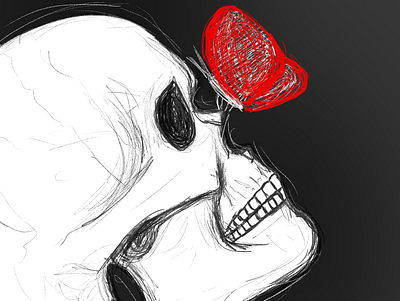 Peaceful Skull art artist dark dark art design digitalart drawing graphic design horror illustration motion graphics skull
