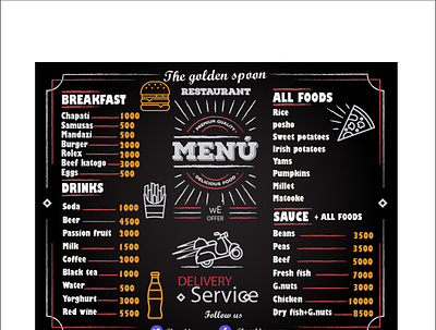Restaurant Menu design print vector