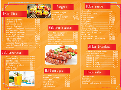 Restaurant menu design print vector