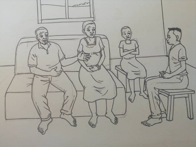 Parents Counselling their Kids design illustration