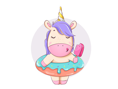 Baby unicorn cartoon character
