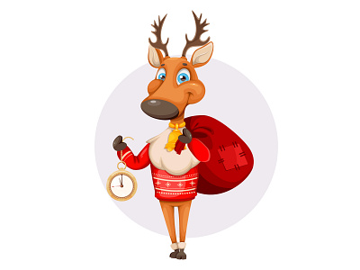 Cartoon deer for Christmas