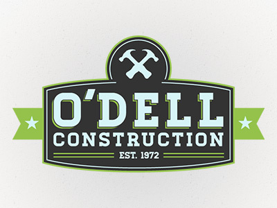 O'Dell Construction Logo badge construction logo