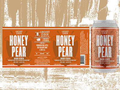 Locust Cider Core Line: Honeypear cider label packaging