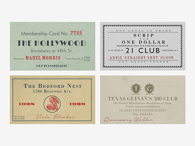 Speakeasy Membership Cards 1920s cards event identity typography