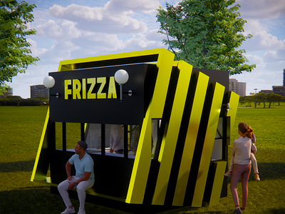 Kiosk Design - Pizza Fries 3d design kiosk