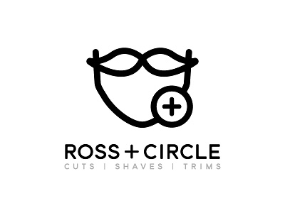 Ross + Circle barber barbershop black cut logo logos shave trims