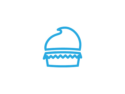 Frosted cake cupcake logo