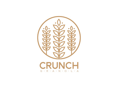 Crunch brown crunch granola logo tan wheat
