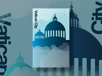 Vatican City graphic graphic design illustration illustrator postcard