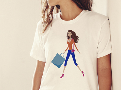 Girl's shopping t shirt brand t shirt branding custom t shirt design designleaf1 girls girls shopping t shirt girls t shirt gshopping illustration shopping t shirt t shirt t shirt design t shirt designer ui