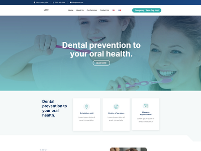 Dentist Website Design and Development branding business website contact form dentist website design elementor elementor pro logo responsive design ui w web design wordpress wordpress development wordpress website