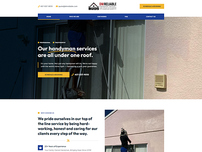 Handymen service website branding business website contact form design elementor elementor pro handyman services logo responsive design web design wordpress wordpress website