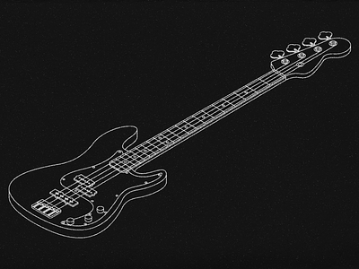 Squier Affinity Precision Bass - Isometric Illustration bass blueprint fender guitar illustration isometric squier