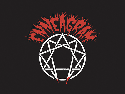 ENNEAGRAM × METAL band logo black metal death metal enneagram heavy metal logo metal