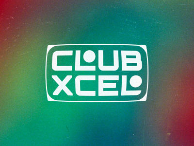 CLUB X-CEL (logo) club logo rave typography y2k