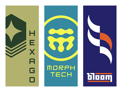 HEXAGO × MORPH-TECH × BLOOM logo tdr the designers republic vector wip3out wipeout y2k aesthetics