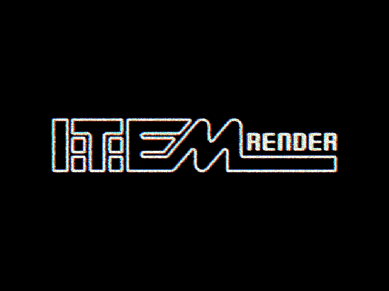 ITEM RENDER logo retro tech typography