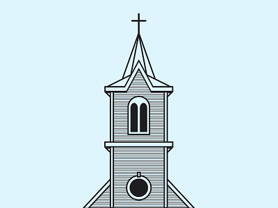 Church church icon illustration line art outline vector