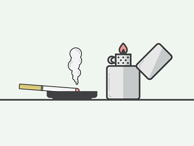 Zippo & Cigarette cigarette icons illustration smoking tobacco zippo