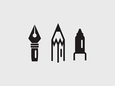 Analog Drawing Tools drawing icons minimalist pen pencil sharpie writing