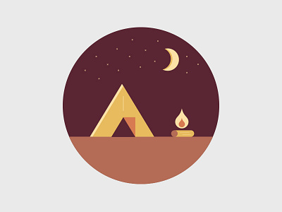 Camp camping icon illustration tent