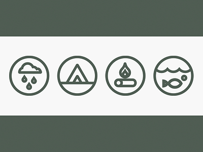 Great Outdoors / Little Icons camping fishing icon icons illustration minimal nature vintage weather