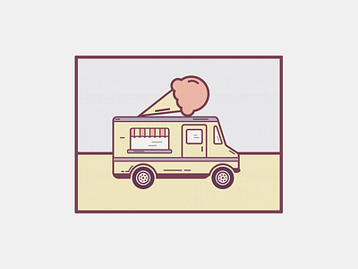 Summer Time ice cream ice cream truck illustration playoff retro summer summertime vintage