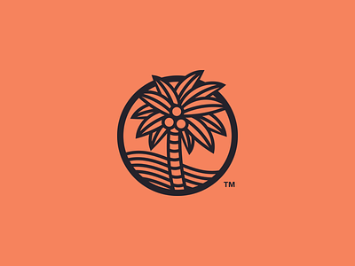 Palm Tree Concept beach desert icon illustration logo ocean palm tree