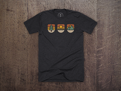 Summer's End T-Shirt autumn badges camping cotton bureau fall icons illustration nature retro shirt thick lines vintage