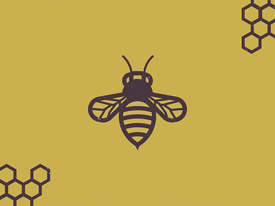 Honey Bee bee hive honey icon illustration