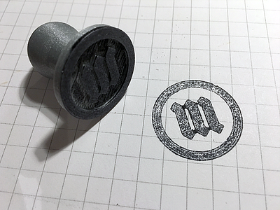 3D Printed Stamp 3d print blackletter branding diy logo m print stamp stationary