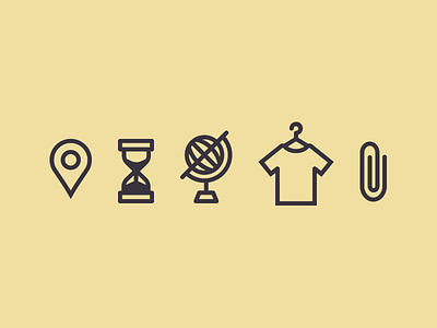 Icons (WIP) globe hourglass icon icons illustration line art paperclip vector