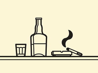 Cigarettes & Whiskey cigarette icons illustration smokes vector whiskey whisky