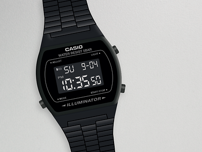 Casio B640WB-1BVT 1980s casio classic illustration vector vintage watch