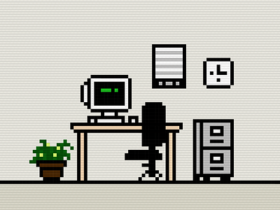 8-Bit Office 1980s 8 bit nintendo office pixel pixel art retro workspace