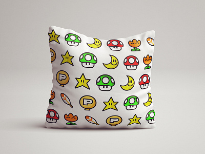 Super Mario World Pillow gaming icons illustration mario nintendo snes