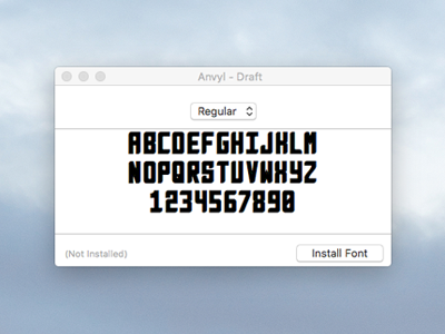 Anvyl - Version 0.9 bold font heavy sans serif typography wip