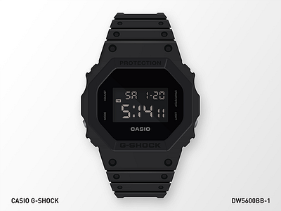 Casio G-Shock DW5600BB-1 casio g shock illustration render vector watch