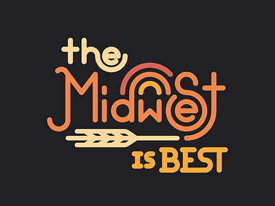 Midwest is Best lettering logotype midwest monoline typography