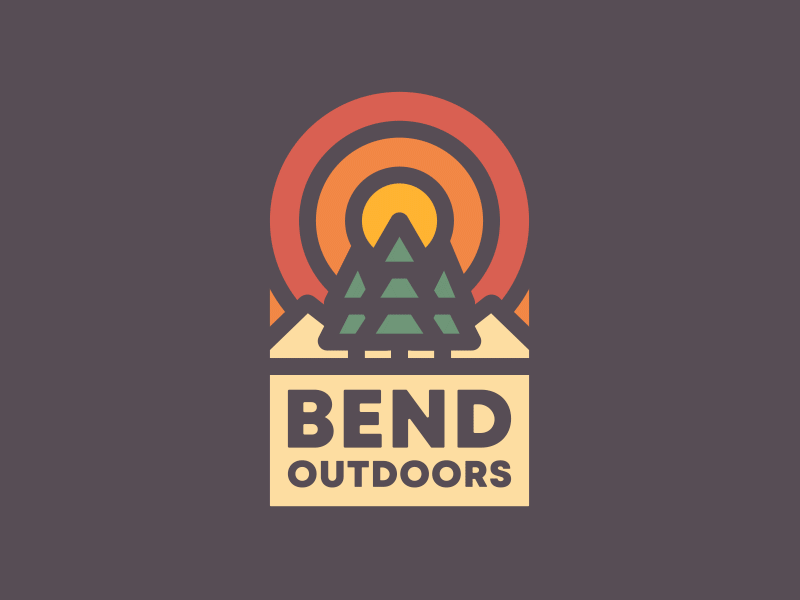 Bend Outdoors - WIP badge branding logo nature oregon outdoors thick lines vintage